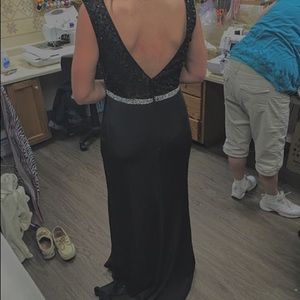 Jovani black low back prom dress